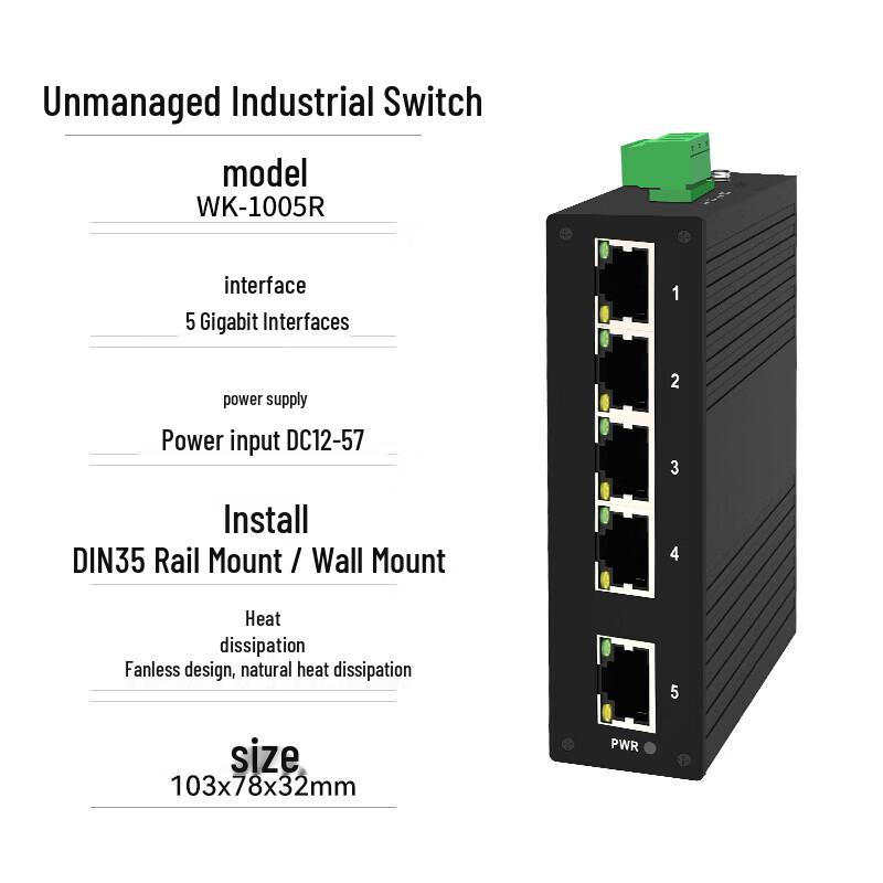 WECONFIG Industrial DIN Rail Ethernet Switch
