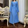 LYRIA Fashionable Pure Color Belted Slimming Long Dress New Women's Clothing One Piece Dress Stylish Wraparound