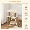 Cat Tree Tower, with Scratching Posts, Pad, Bed, Perch, Toy Ball - Light Brown