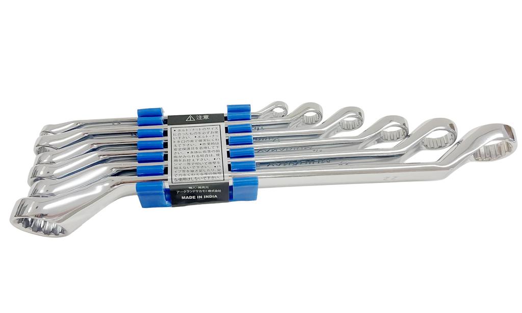 Greattool Arcland Sakamoto Open End Wrench X23423 Set, 8-24mm, 6-Piece Set,