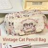 Special Design Capybara Dog Cat Pencil Case Canvas Multi-functional Pen Bag Large Capacity Stationery Storage Pouch Student Gift