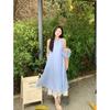 Holiday Style Solid Color Sweet Loose Vest Dress Women's Summer Texture Niche Age-reducing Drape Sleeveless Long Dress
