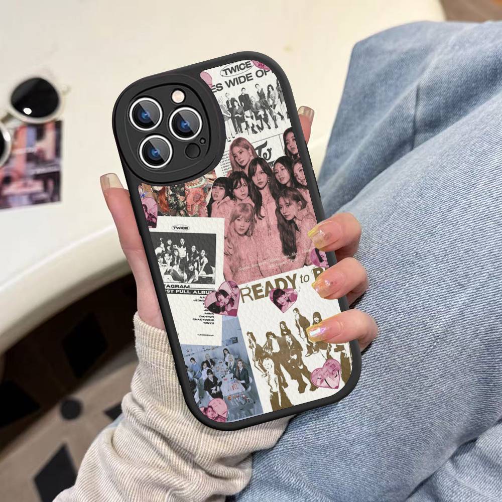 Kpop T-TwiceS Phone Case Leather For IPhone 16 15 14 13 12 11 Pro Max Plus Matte Cover