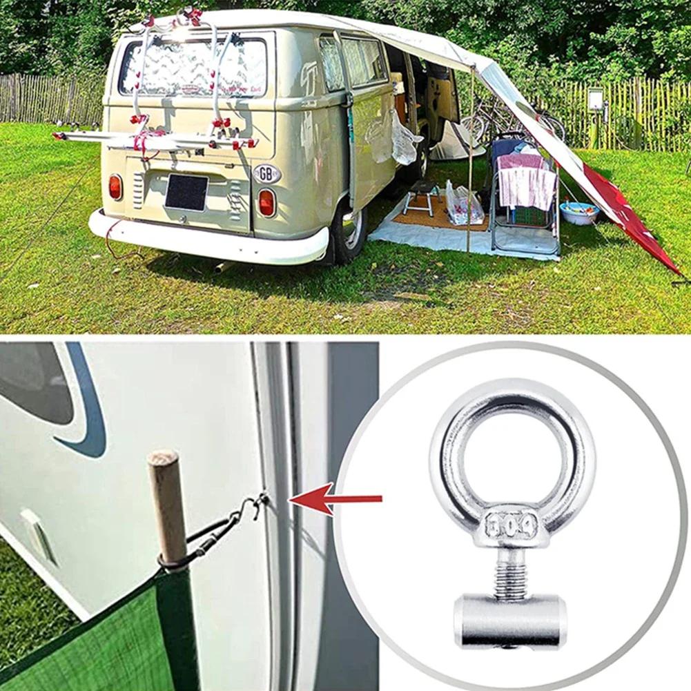 2Pcs RV Caravan Awning Rail Stoppers Stops Motorhome Campervan Silver Stainless Steel M4 Camper Parts