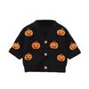 Halloween Pumpkin Knit Cardigan - V-Neck Long Sleeve Cover