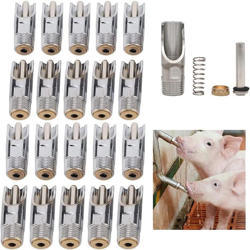1/5/10 Stück Schweinewassermund Schweinezucht Ausrüstung Verdicken Edelstahl Schwein Automatischer Nippeltränker Wasser für Schwein Wasserhahn