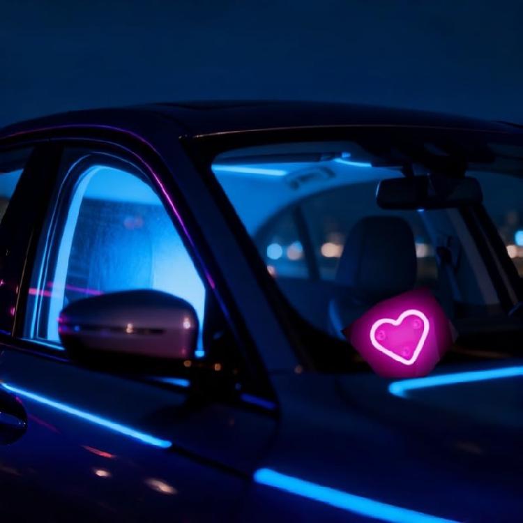 2Pcs Long Lasting Versatile Solar LED Heart Lights Suitable for Car Waterproof 5 Modes Decorative Night Light Atmosphere