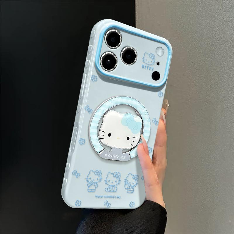 Line cat is suitable for Apple 17pm mobile phone case iphone15 Epoxy bracket 16 silicone 14 cute 13 cartoon