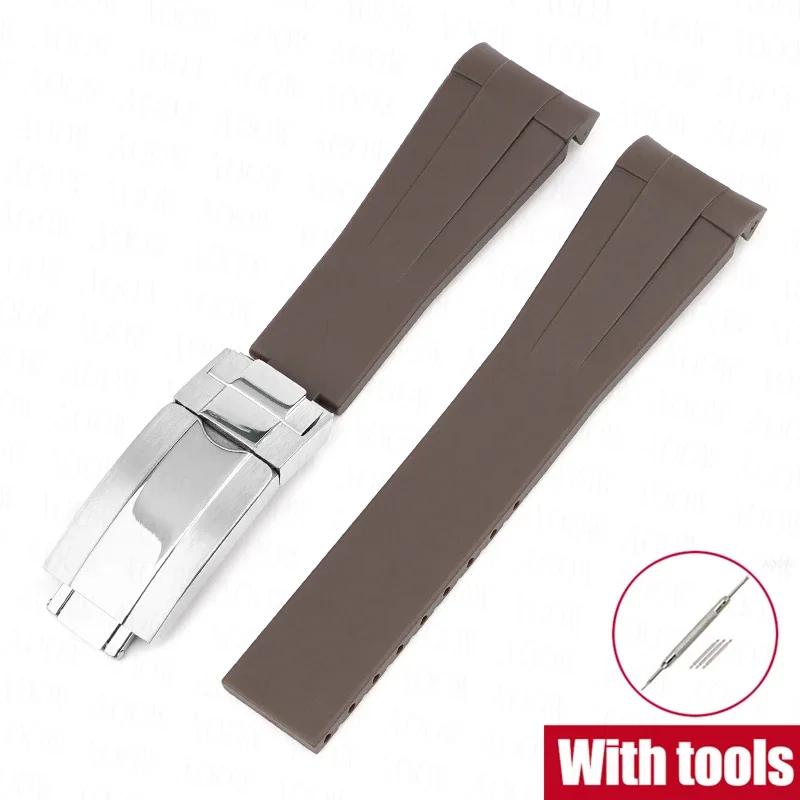 20mm Rubber Strap for Rolex GMT Daytona Submariner Waterproof TPU Curved End Replace Watch Band for Omega X Swatch MoonSwatch