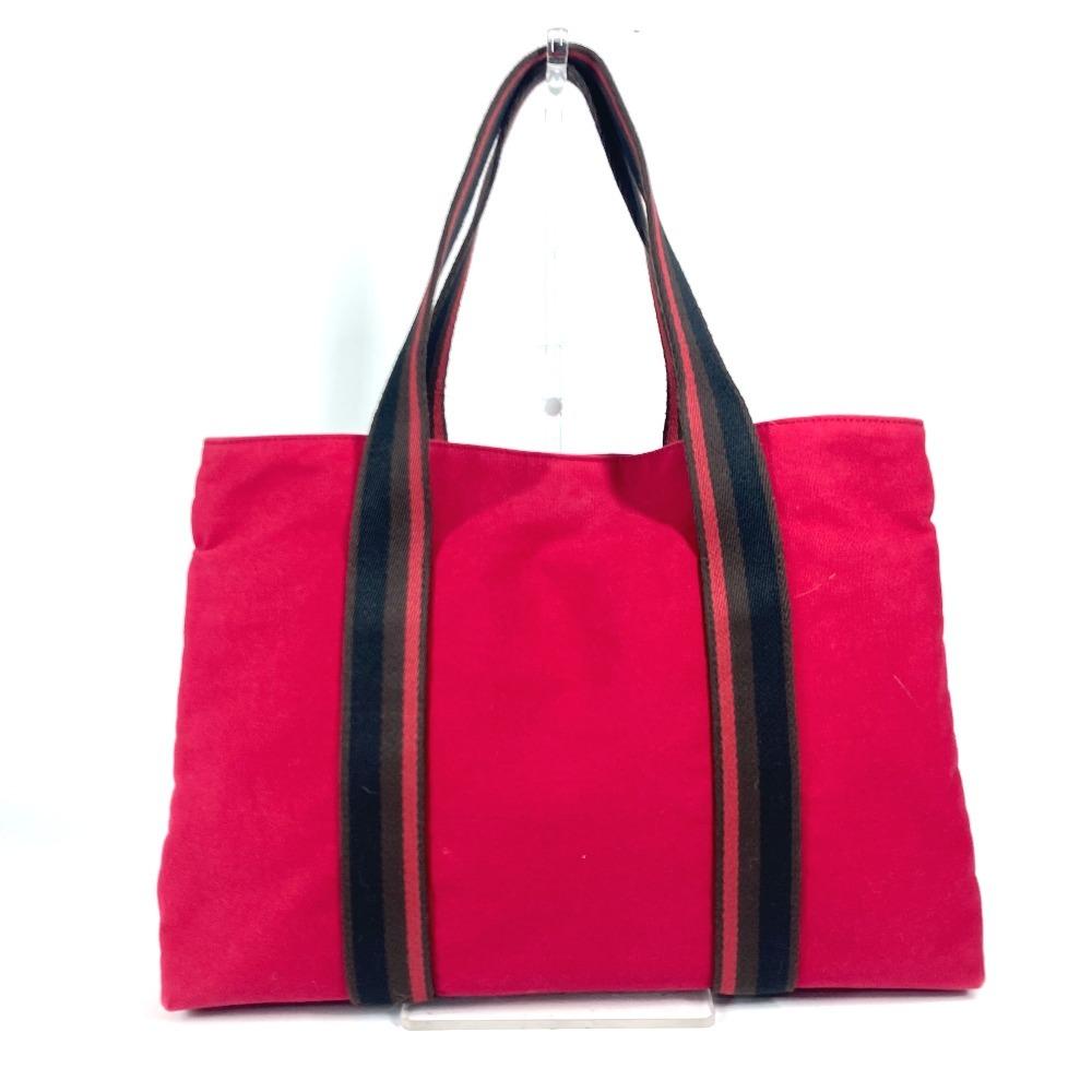 HERMES Toroca Horizontal MM Bag Tote Bag Shoulder Bag Canvas Red/Black