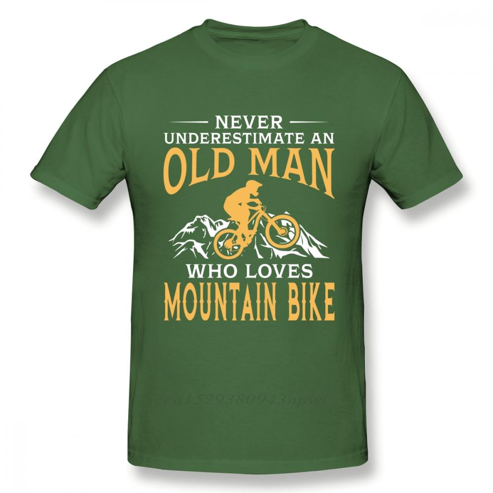 Never Underestimate An Old Man With A Mountain Bike T Shirt Boy Pure Cotton Short Sleeve MTB Tees Guys Punk Designer Streetwear