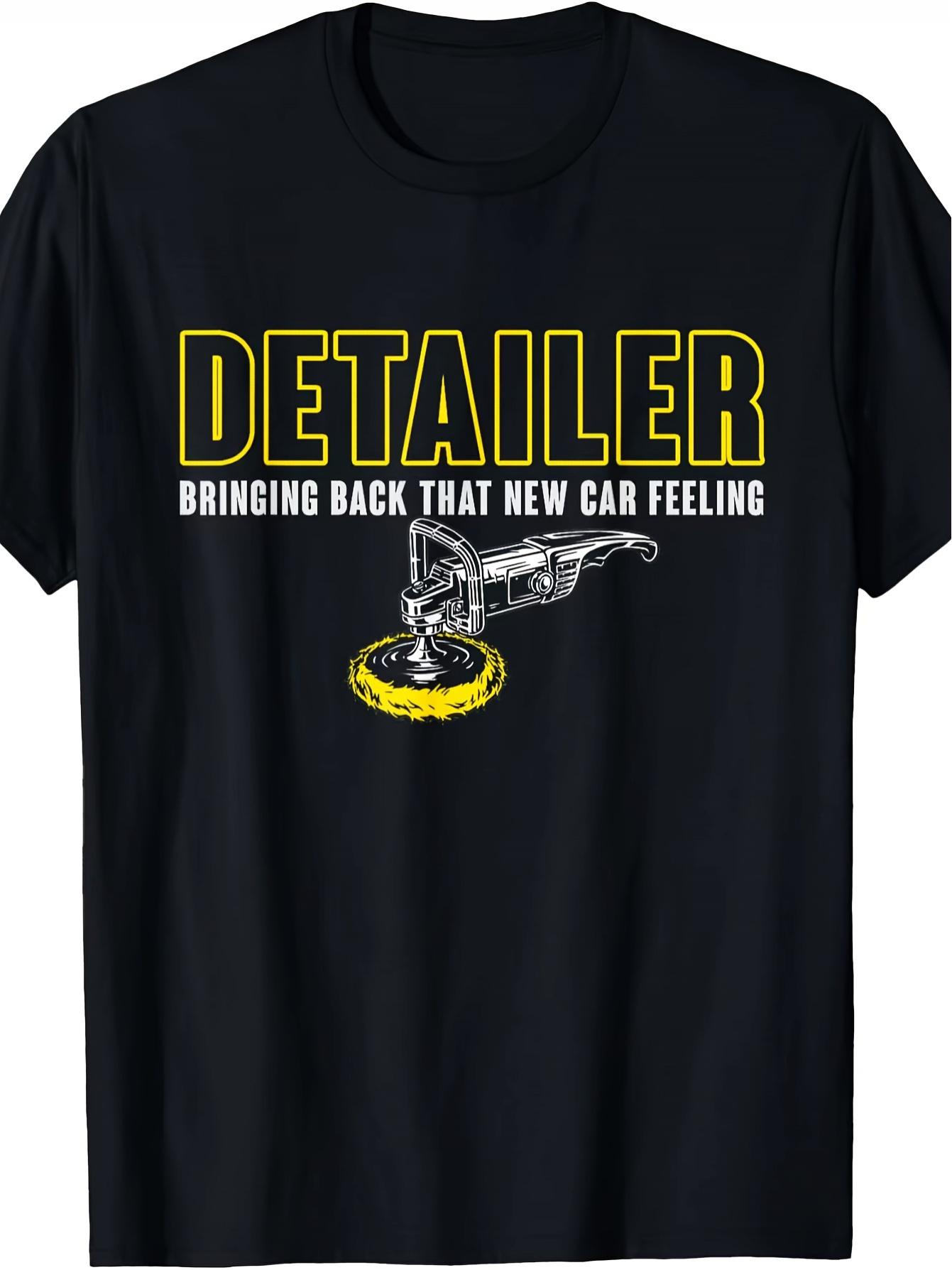 T-Shirt for Car Detailing Fans - Short-Sleeve Casual Tee with DETAILER Design M