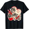 Vintage Kitten Valentine Graphic T-Shirt Retro Holiday Print Soft Cotton Casual Daily Tee