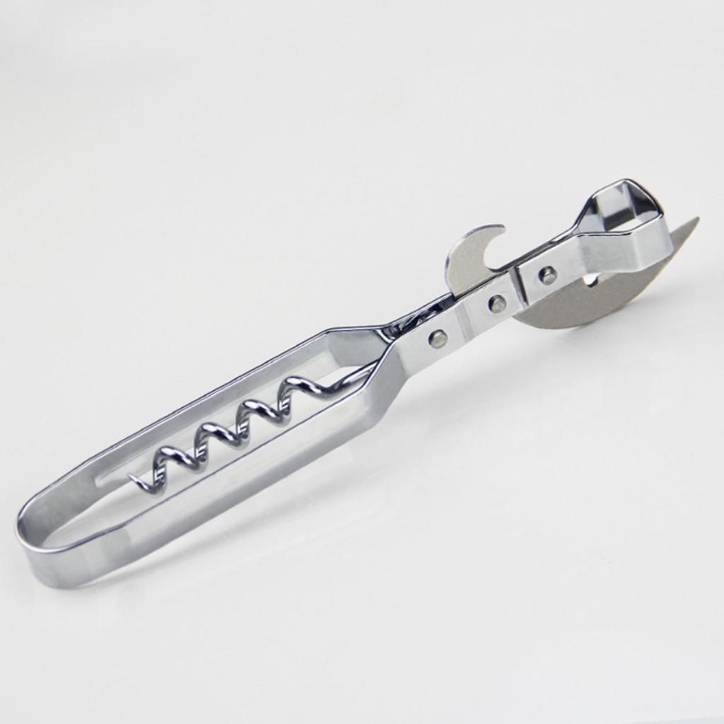 New Multifunctional All Stainless Steel Can Opener Beer Bottle Opener Adjustable Manual Jar Opener Gripper Kitchen Supplies