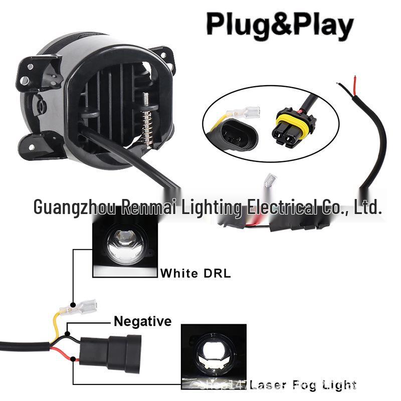 4-Zoll 30W Laser Nebelscheinwerfer für Wrangler JL/JK/TJ - LED Frontstoßstangen-Modifikation