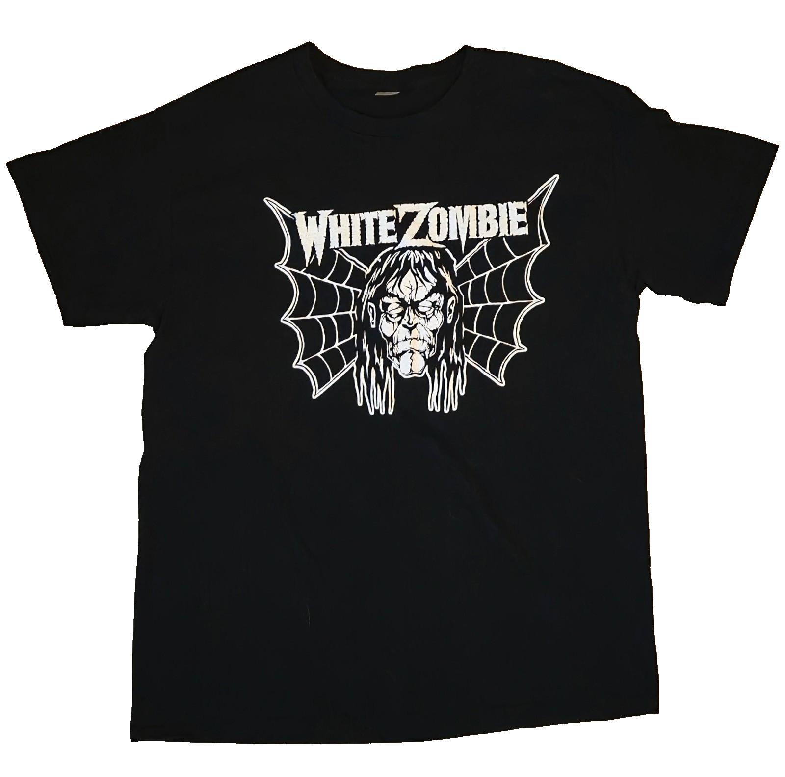 White Zombie Band Shirt Spider Wing Bat Face Large L Graphic Rob Zombie Metal 90 Unisex T-Shirt XXXXL
