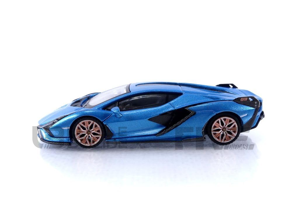 TrueScale Miniatures MINI GT Lamborghini FKP 37 Blu Aegir Drive Finished Model 1/64 Sián Left-Hand
