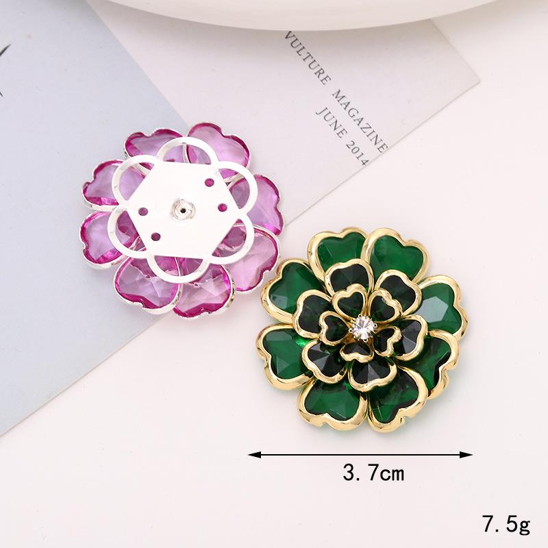 Handmade Acrylic Camellia Rhinestone Garment and Jewelry Decorations