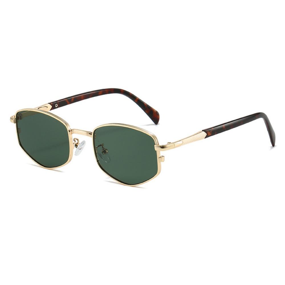 Retro Polygonal Square Metal Men'S Luxury Sunglasses Fashionable Gradient Tone Women'S Sunglasses