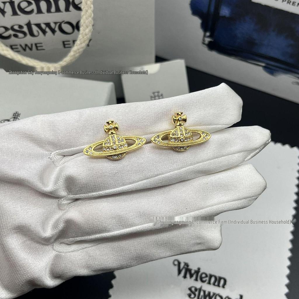 Schicke Planeten-Track-Kreuzohrringe mit Diamantbesatz für Damen