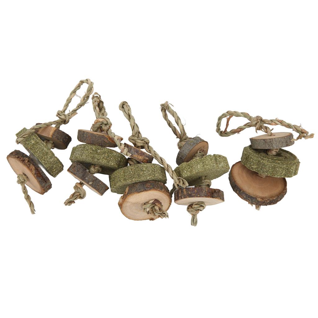 5Pcs Rabbit Chewing Grass Cake Skewers Safe Healthy Pet Snacks Toys for Pet Rabbits Hamster