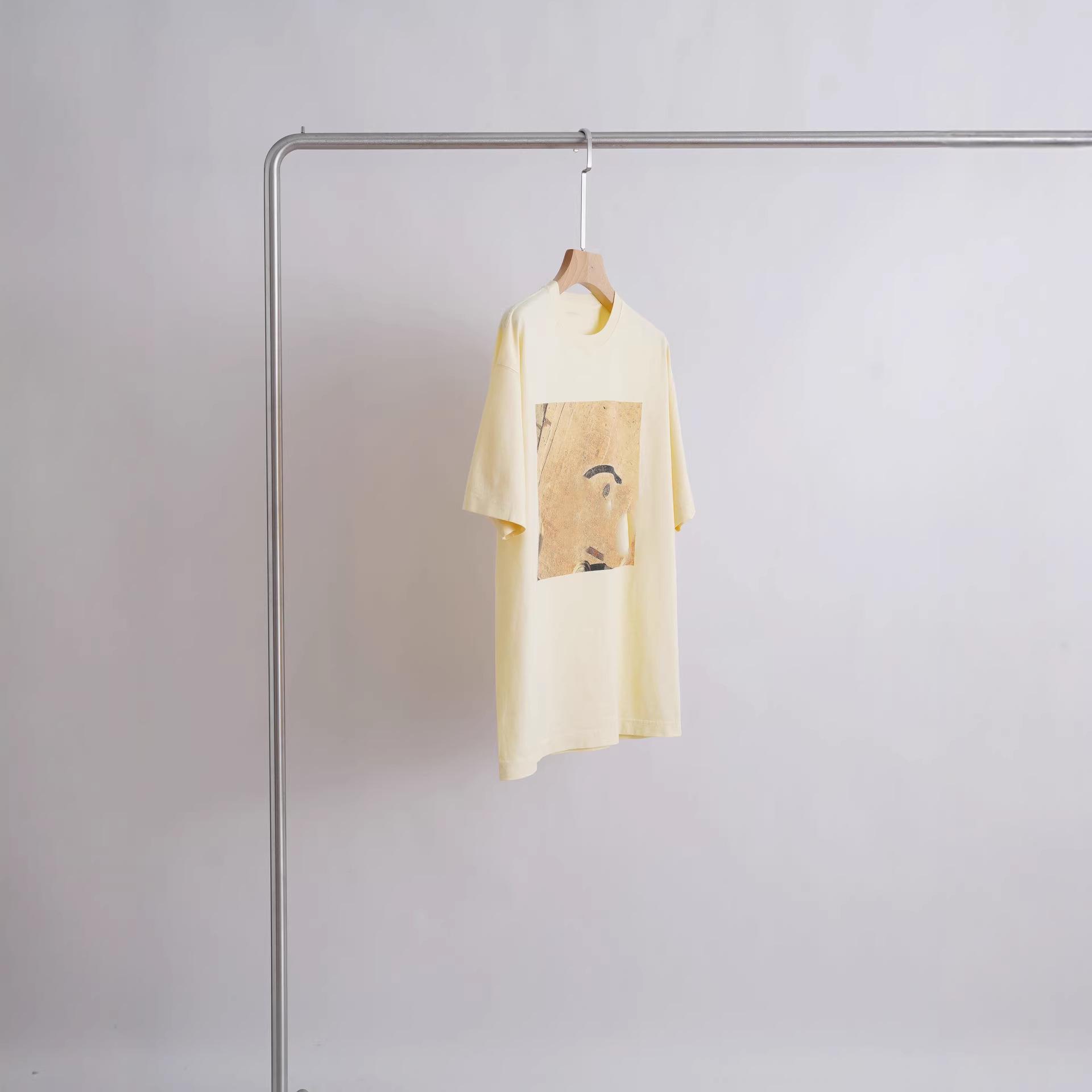 Yi Lu 2026 Retro Smile Face Pure Cotton Loose T-shirt Medium