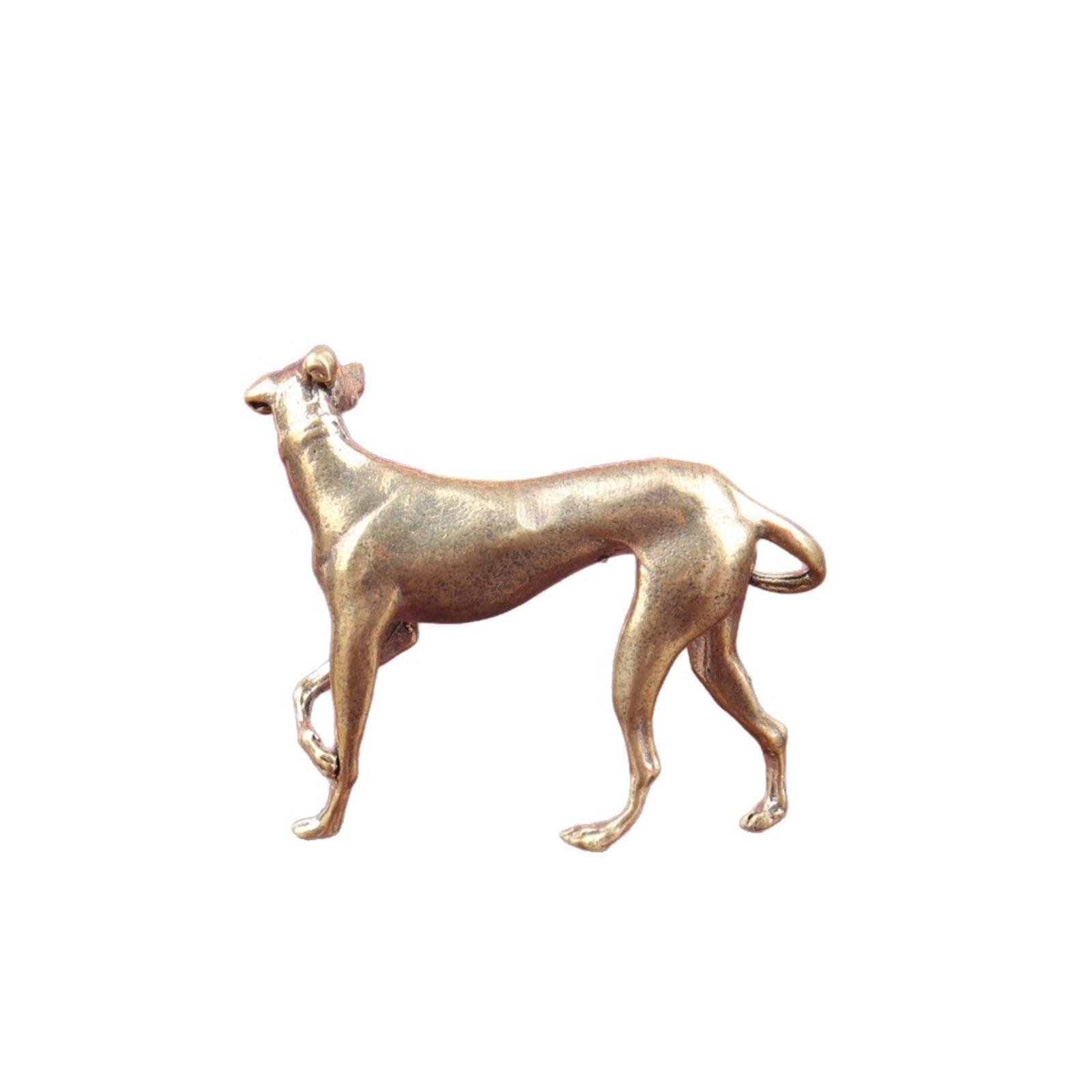 

Vintage Solid Brass Hound Desktop Ornament Chinese Dog Tea Pet Craftwork Antique Brass Decorative Piece One Size жовтий