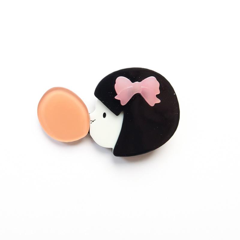 

Милая брошь-бантик для девочки из акрила, оригинальная нишевая, сборная, с пузырьками чёрный