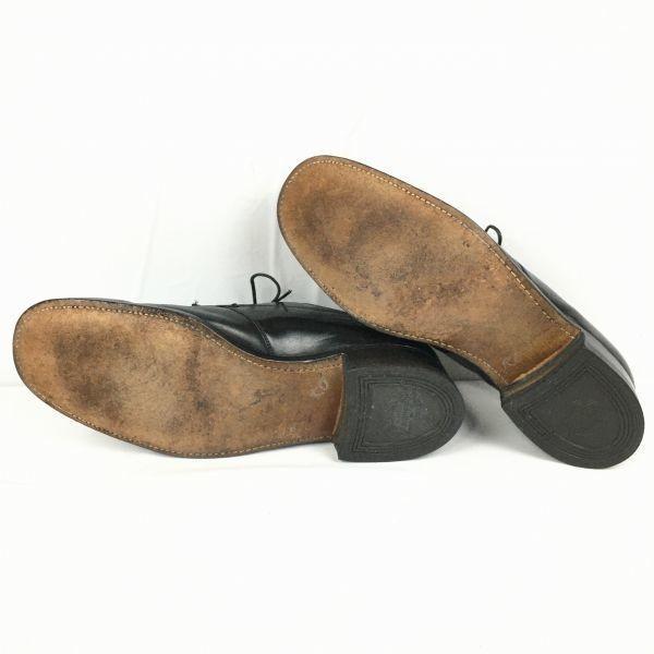 70s 1977? Vintage FLORSHEIM Plain Toe Business Shoes Black Size 10D 27.5-28.0 Men's(USED)