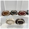 Elegant Oval Faux Leather Evening Clutch Bag for Women, Detachable Chain Strap Shoulder Crossbody Purse, Chic Party Handbag