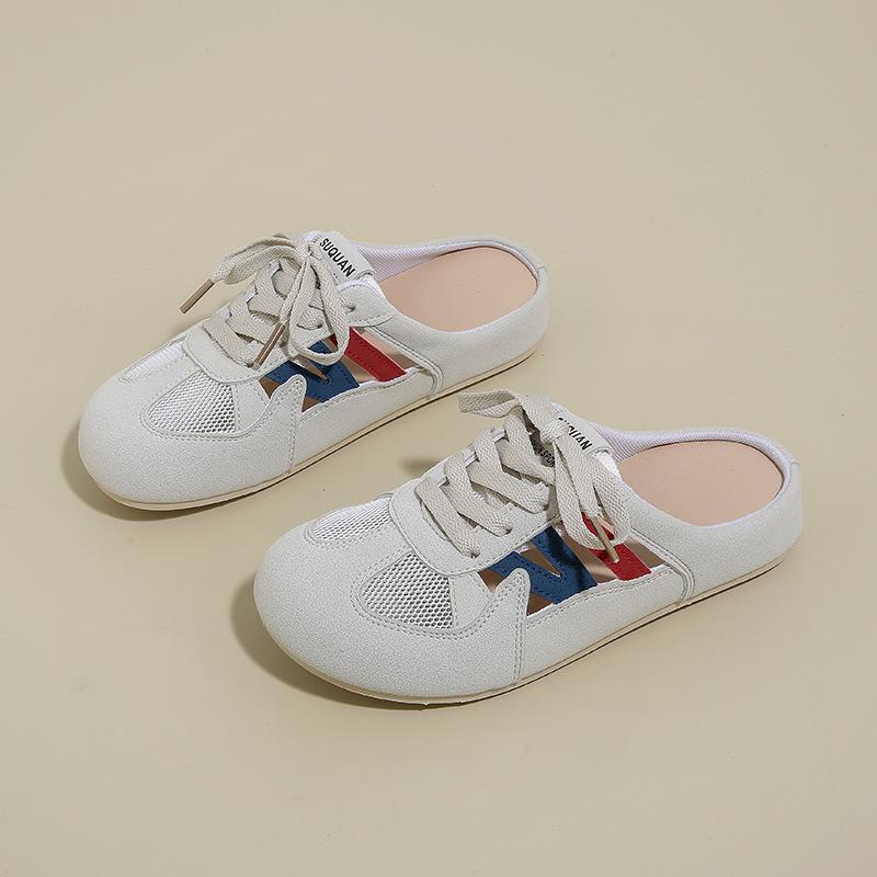 Children's summer new Korean female students casual net versatile half slippers street shot