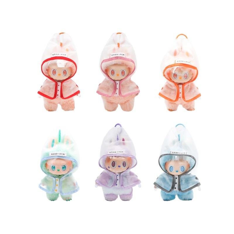 Clothes Only - 15-17cm Lafufu Doll Clothes Dolls Raincoats Waterproof Rain Boots Clothing for Labubu Outfit Match Accessories Toys