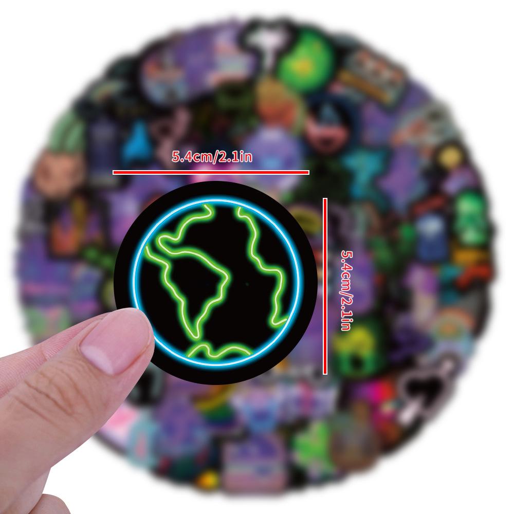100-200 Neon Doodle Stickers Decorate Suitcase Notebook Skateboard Water Cup Waterproof Stickers