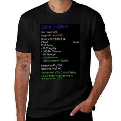 Epic T-Shirt World of Warcraft T-Shirt Vintage Clothes Plain Tshirts for Men