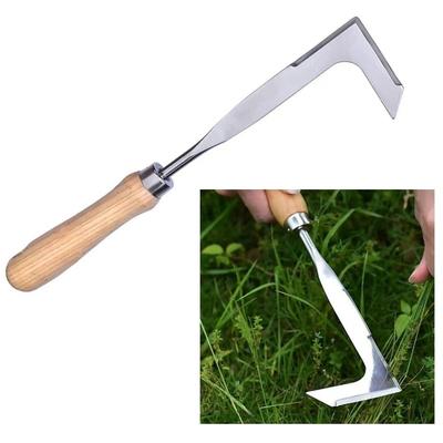 Drewniany uchwyt Crack Weeder Ze stali nierdzewnej Sierp Szczelinowy Narzędzie do odchwaszczania Patio
