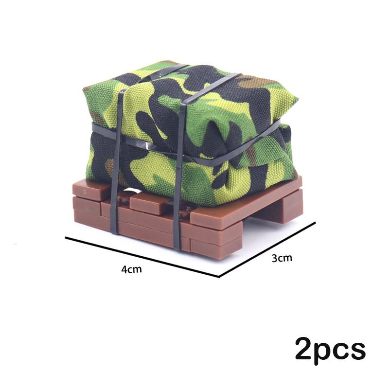 

Non-Toxic Moc Airdrop Box Spray Painted Bazooka Two-Color Olive Green Bronze Weapon Equipment Small Particle Building Block Accessories