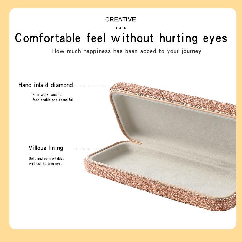 Diamond-Studded Car Sunglasses Holder - Portable Storage Box for Car Interior