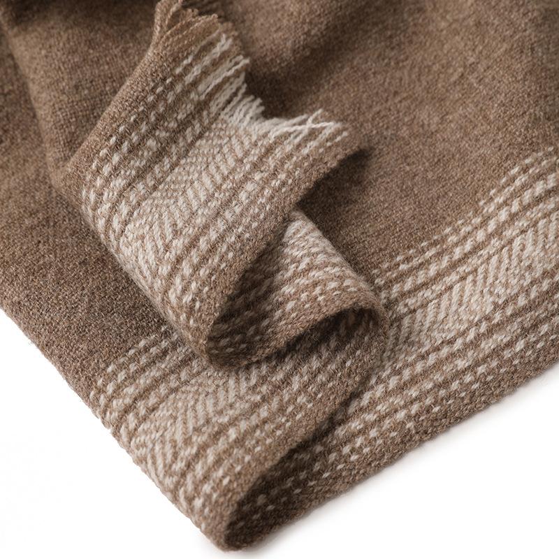 Hot large shawl thickened fashion vertical edge wool scarf warm home lamb wool blanket scarf