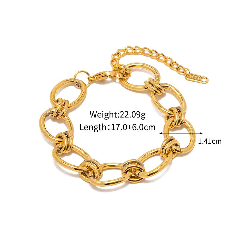 Yori 2025 Stainless Steel Geometry Golden Bracelet 18 K PVD Plated Trendy Daily High Quality Jewelry Bijoux Women