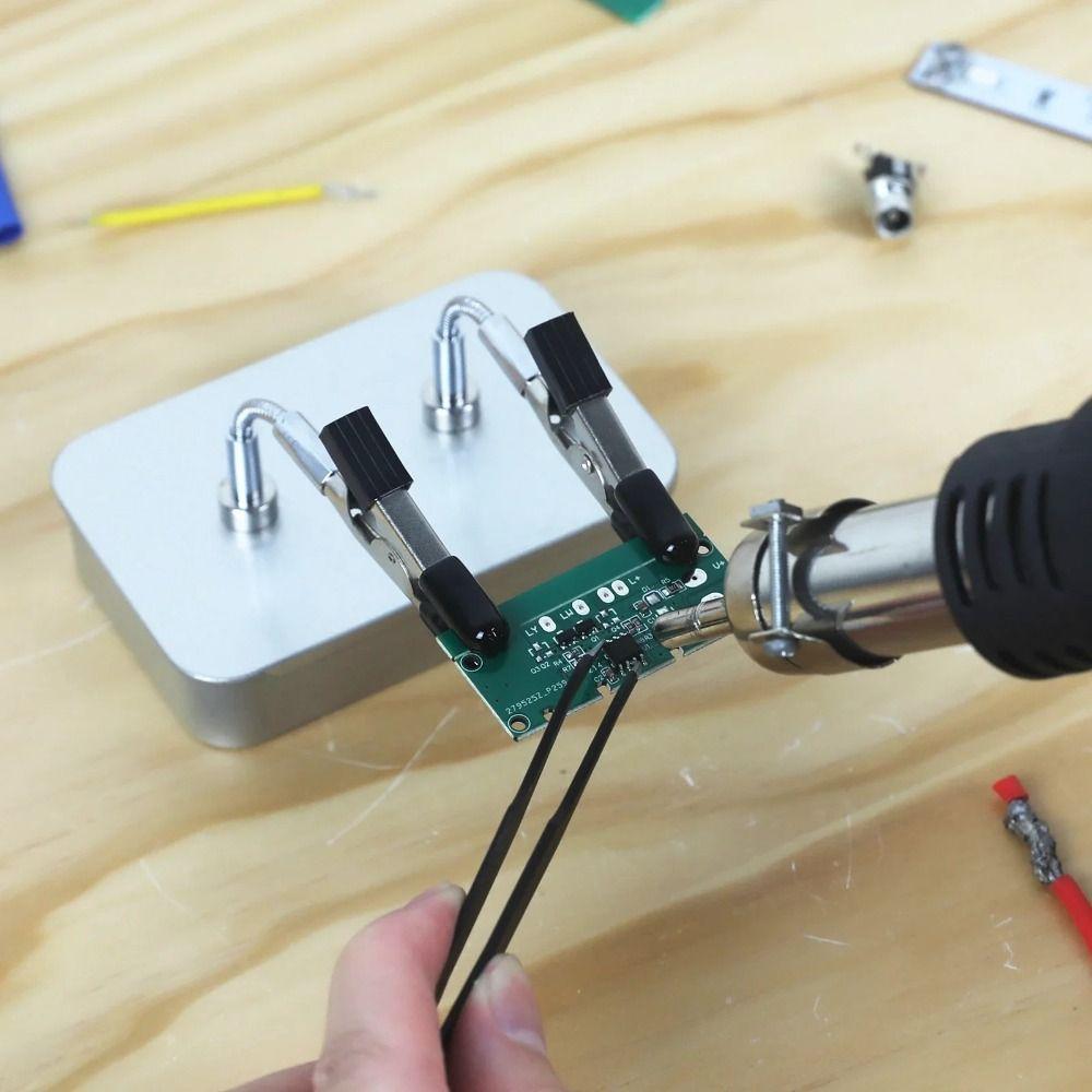 2Pcs/4Pcs Metal Soldering Helping Hands Flexible Adjustable Clamp Welding Assistant Magnetic Third Hand Soldering Work