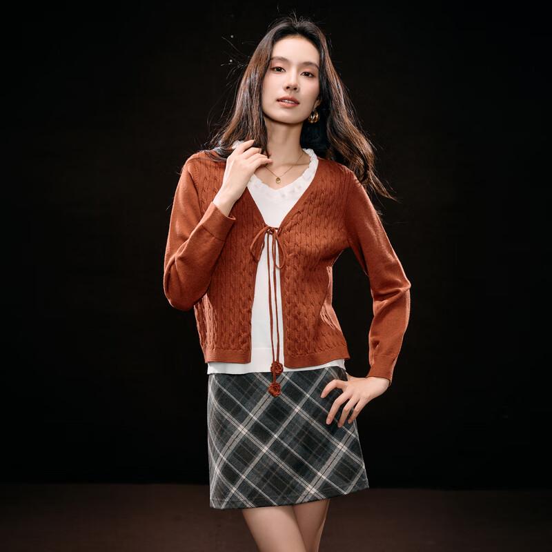 

Sancai 2025 Winter Plus Size Retro Plaid A-Line Mid-Waist Short Skirt 2XL