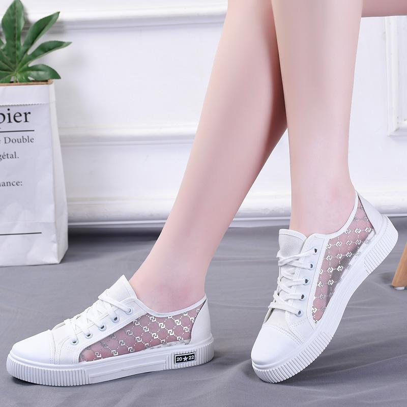 

Летняя новая сетчатая обувь женская дышащая сетчатая корейская версия холщовые туфли женская модная универсальная студенческая обувь 40