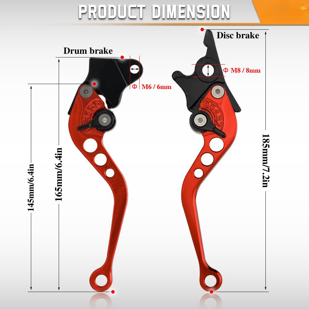 Universal Motorcycle Brake levers Motorcycle Accessories Modified Horn Adjustable Hand Lever GY6