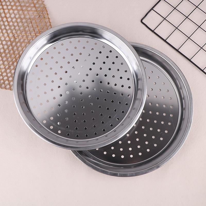 28/30/32/34Cm Stainless Steel Round Steamer Durable Dumplings Fish Steaming Tray Thickened Steamer Kitchen Cooking Gadgets