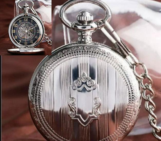 Vintage Double-Lid Polished White Metal Mechanical Pocket Watch - Glossy Student Gift & Commemorative