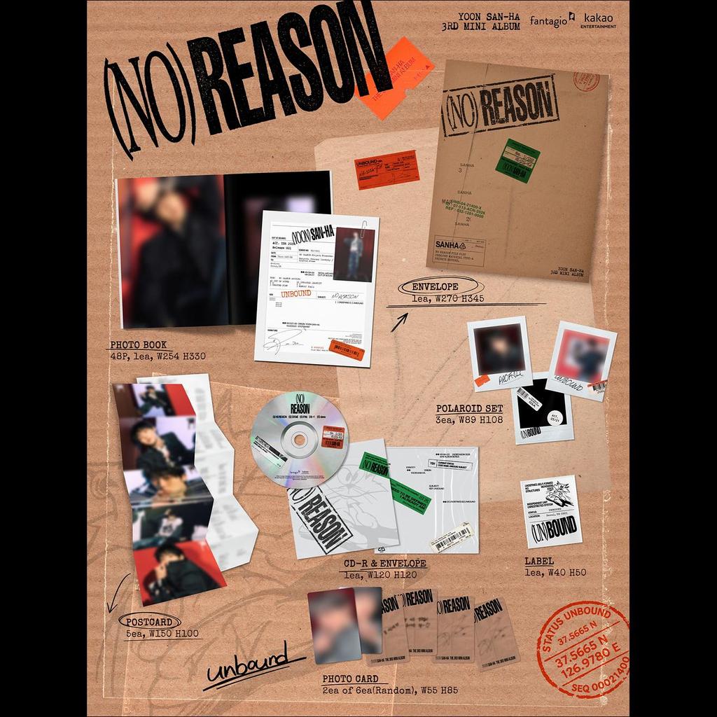 YOON SAN-HA [NO REASON] 3° Mini Album (VER NON DEFINITO. / VERSIONE UNBOUND) + Regalo gratuito