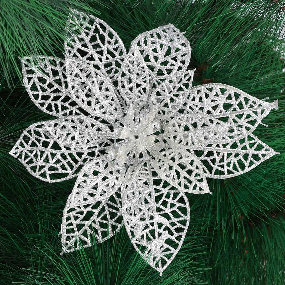Decor Wedding Party Glitter Hollow Xmas Tree Decorations Flowers Christmas