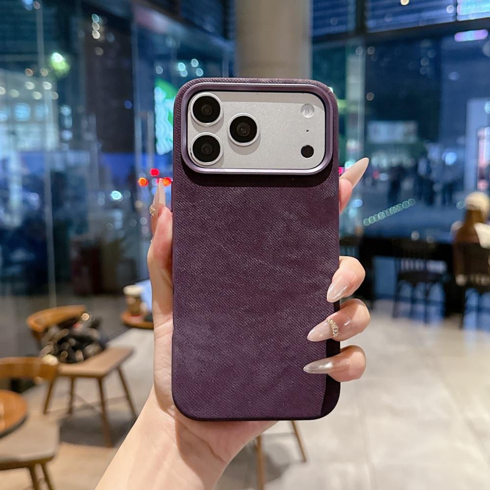 Full Coverage Microfiber Protective Mobile Case for For Iphone 17 17E 16 1 14 13 Pro Max With Wireless Charging,Metal Camera Lens
