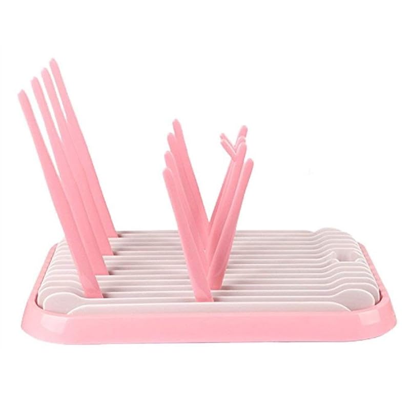 Baby Bottle Drying Rack Dryer Space Saving Travel Holder for Pump Cup Accessories(Pink)