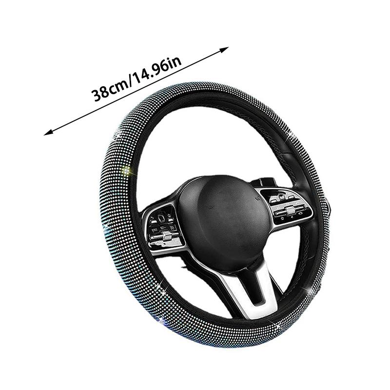 Auto-Lenkradbezug für Frauen und Mädchen, süßer Glitzer, Lenkradbezug mit Bling-Diamant-Auto-Lenkradschutz
